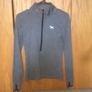 PINK gray quarter zip